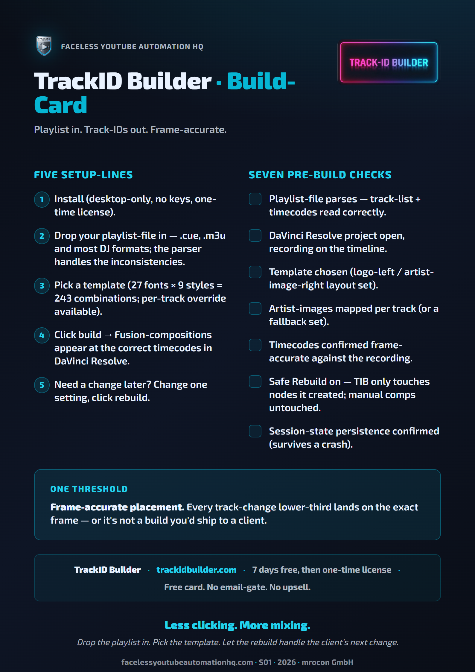 TrackID Builder Build-Card preview